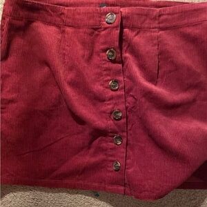 Rue 21 Red/Brownn Corrduroy Skirt